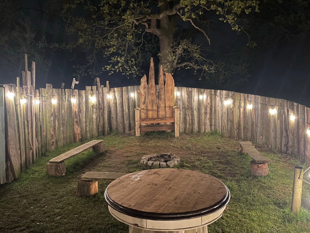 Communal firepit area ready for chilling