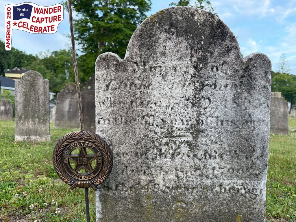 Faded Grave Stone of Nathan Gregory Revolutionary War Veteran