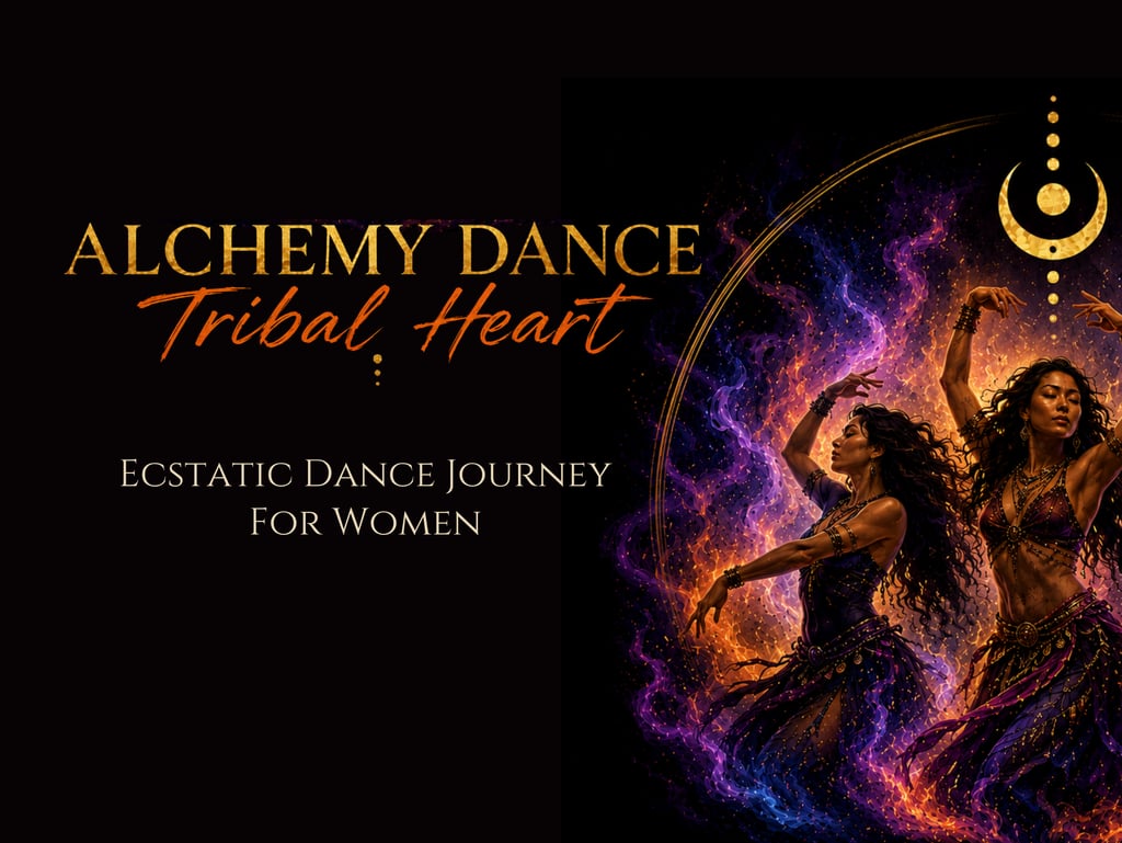 Alchemy Dance: Tribal Heart women’s dance event banner.