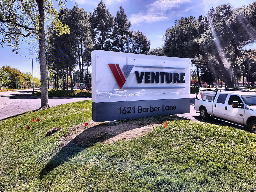 Monument sign installation in Milpitas, CA by GC Power Design