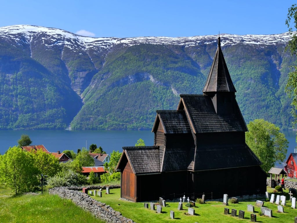 Stave church Urnes fjord Norway