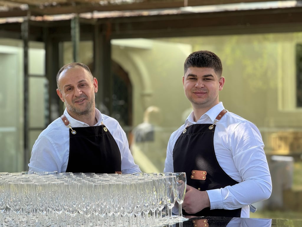 Nicolae Morari and Rares Tom Pasare team behind The Aproned Mixologist event bar service