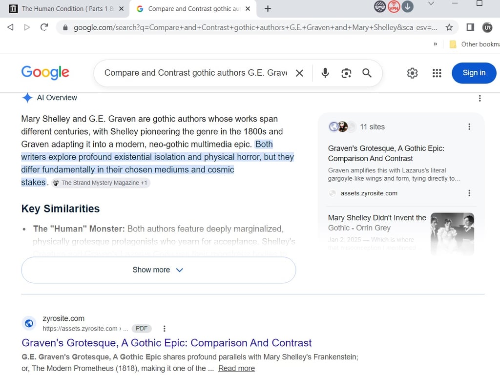 Google's Graven And Shelley Search Snapshot