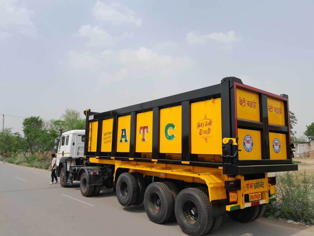 A new tipper trailer by MS Engineering Works, featuring cutting-edge design and robust construction 