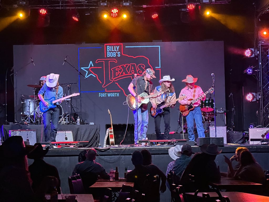 a band of musicians performing at a concert