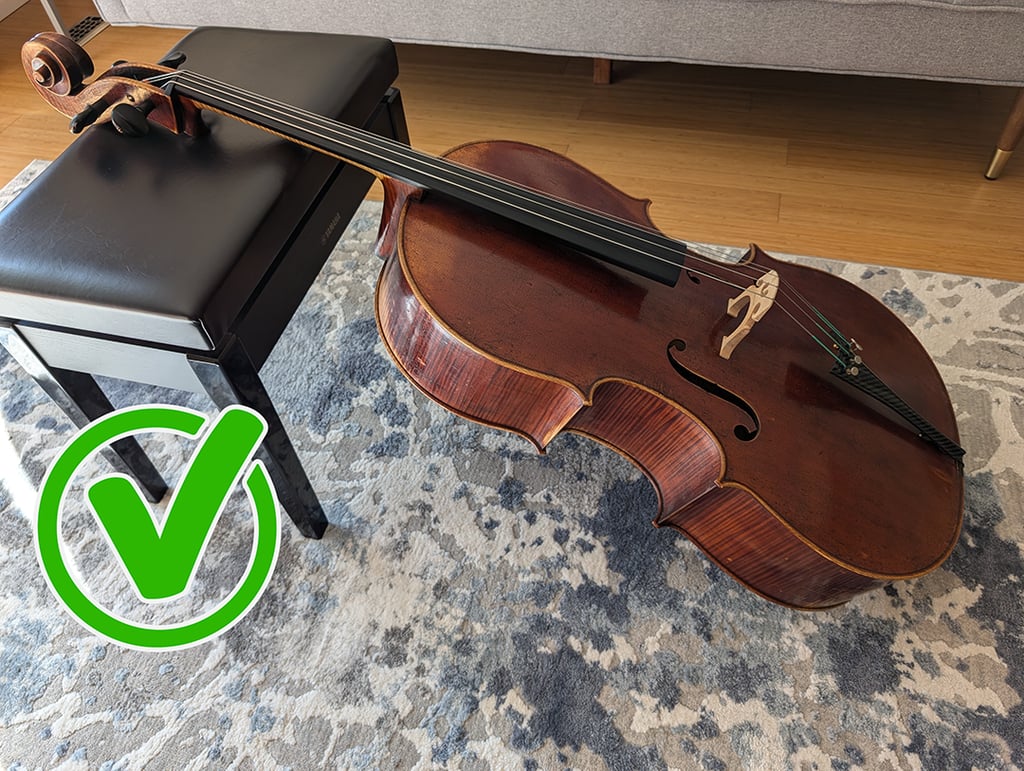 acceptable resting position for cello