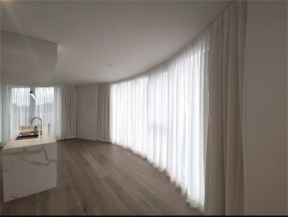 box pleats sheer curtain for living room curve window Epping