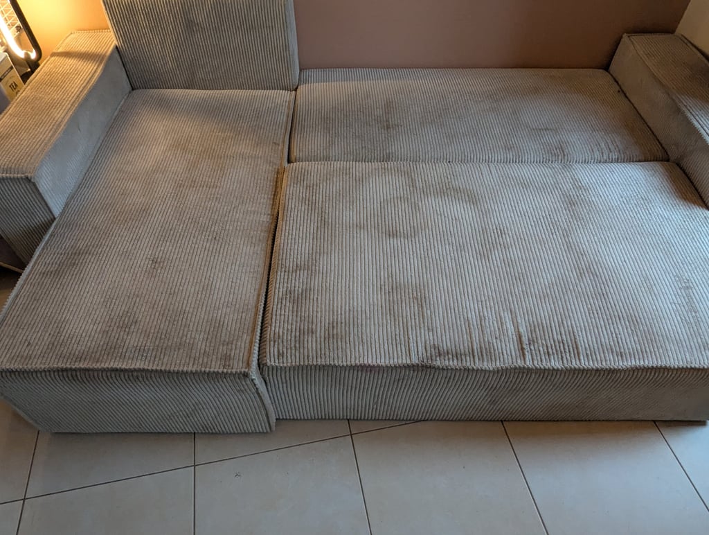 Photo Avant Nettoyage Canapé Velours Côtelé
