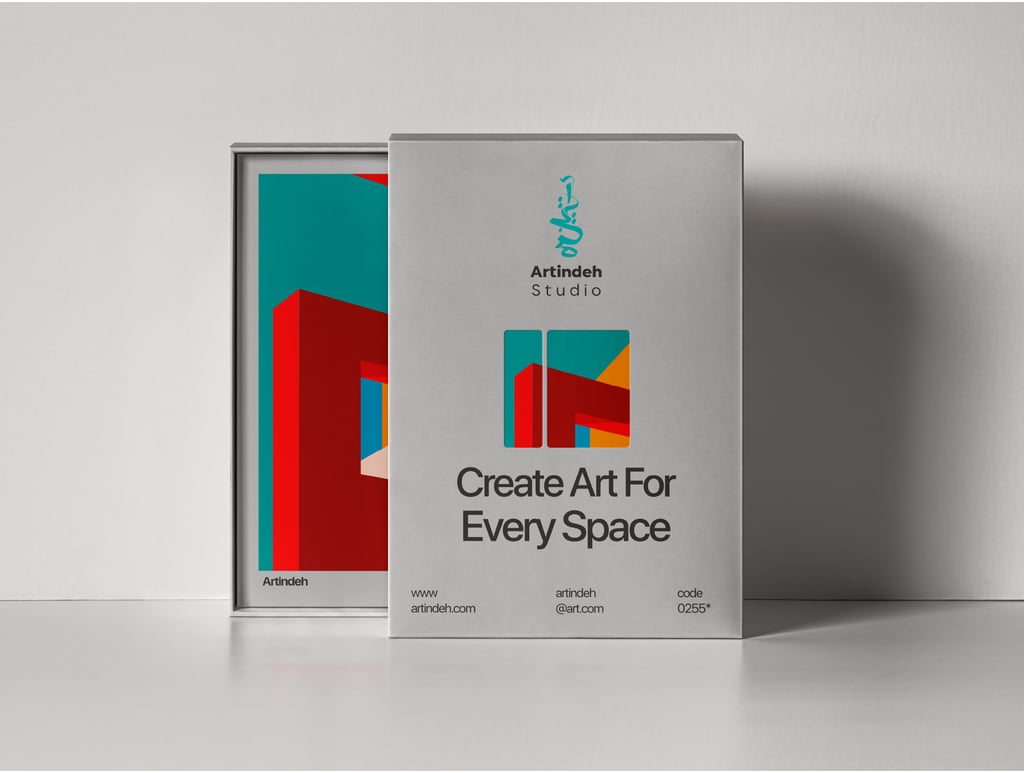 Nachhaltiges Verpackungsdesign aus Recyclingkarton für Artindeh Kunstplatform