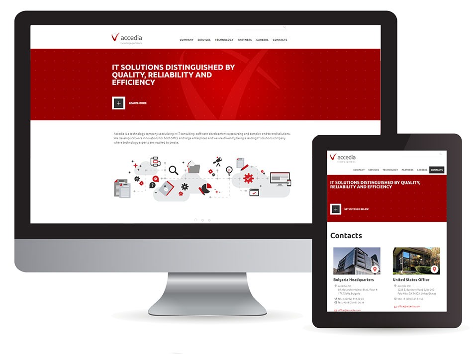 Accedia's website preview