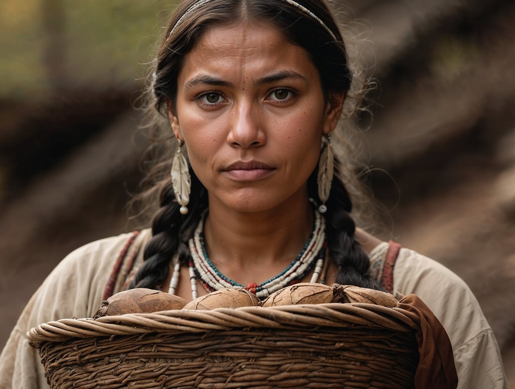 Native American Cherokee gathering food