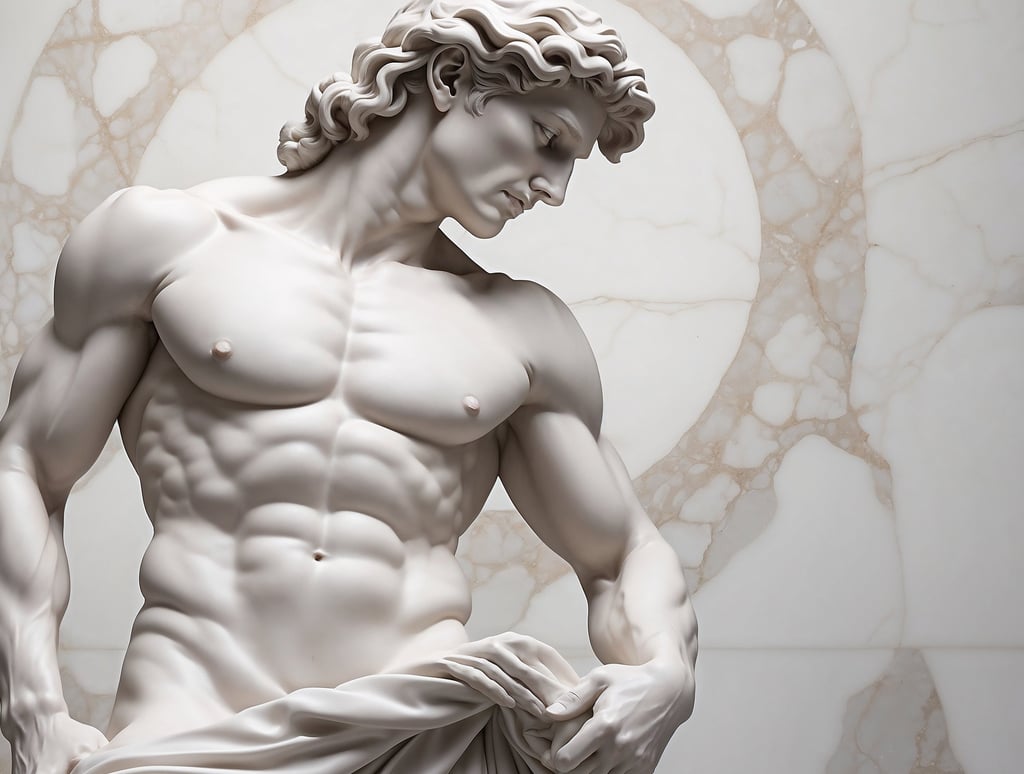 Classical male statue Inspired by Michelangelo's David