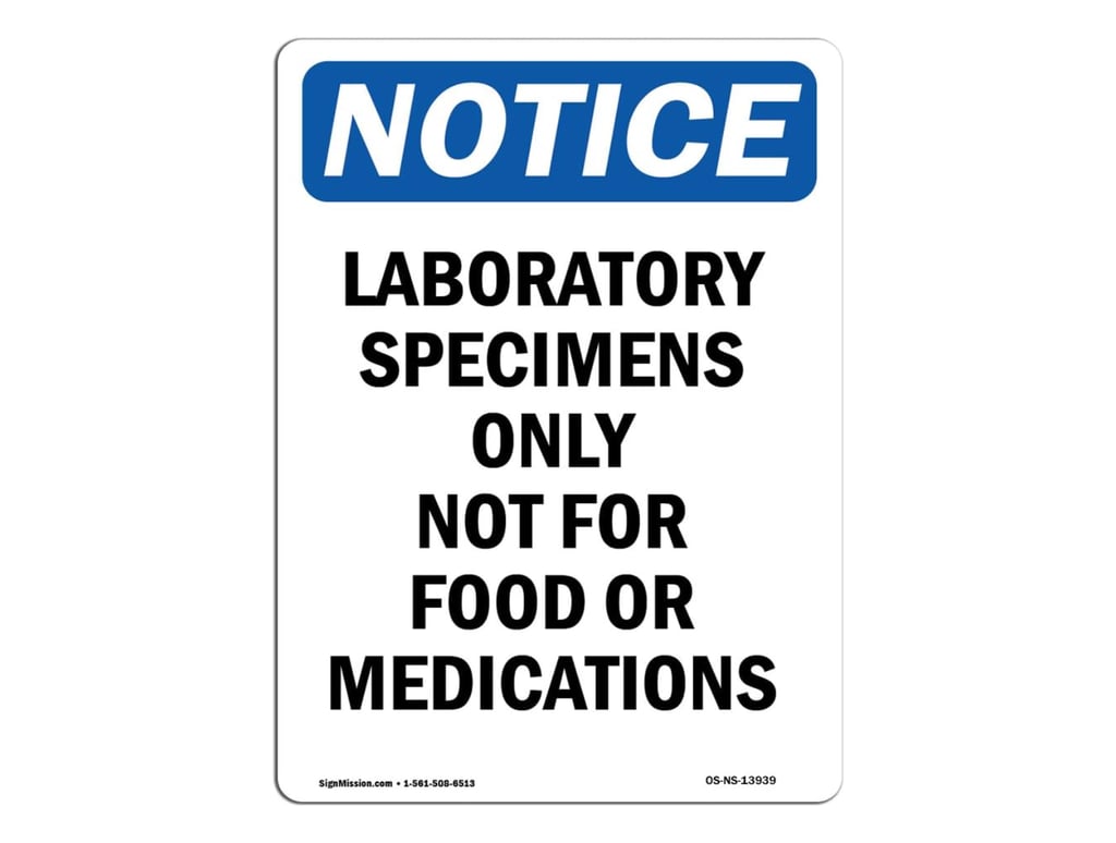 Laboratory Specimens Only Sign