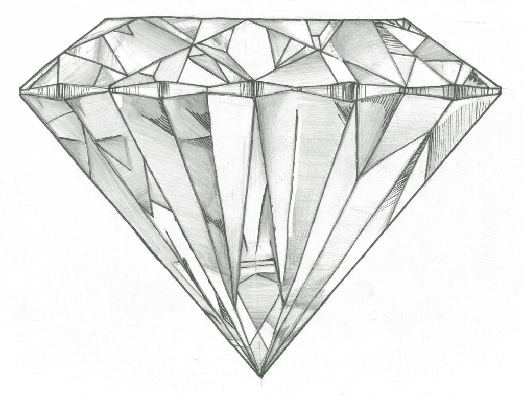 a pencil drawing of a diamond