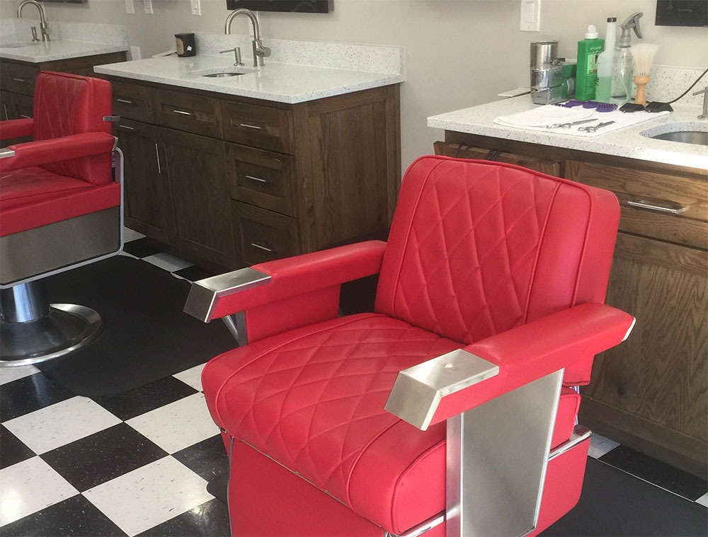 A haircut chair at Main Street Barber