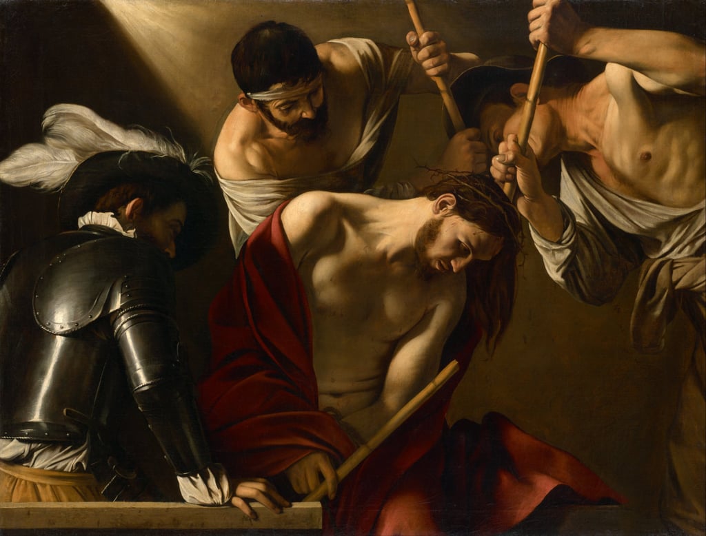 The Crowning with Thorns, Caravaggio, c. 1602/1604 or 1607, Kunsthistorisches Museum, Vienna