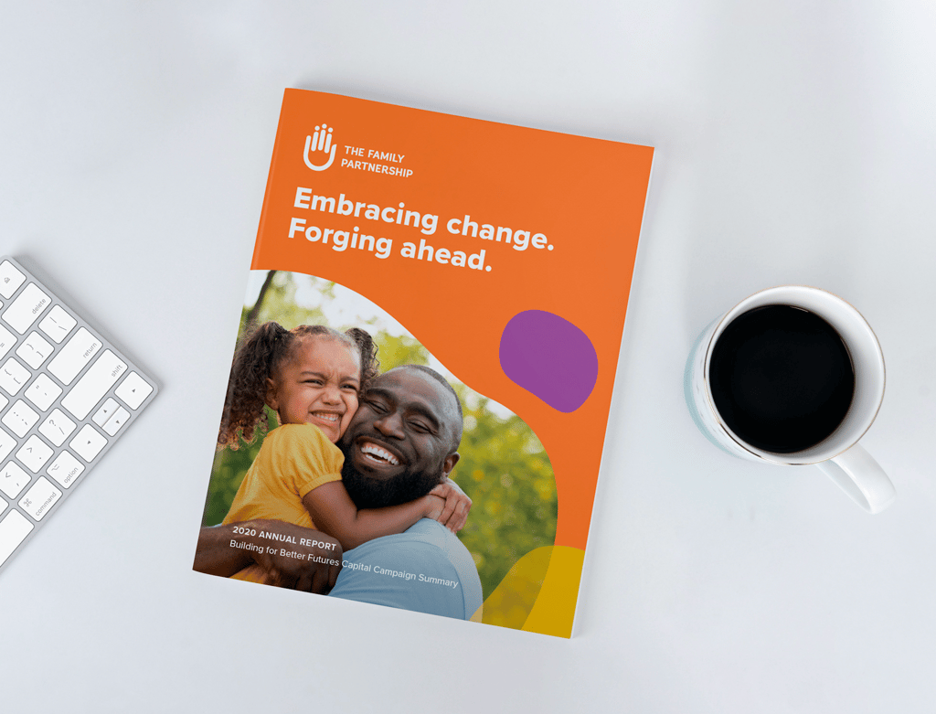 Family Partnership annual report mockup.