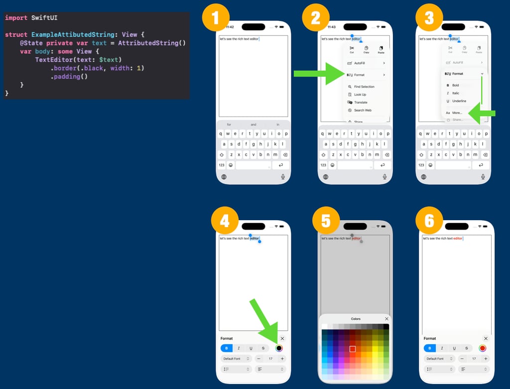 Enable rich text editor with AttributedString in a TextEditor of SwiftUI