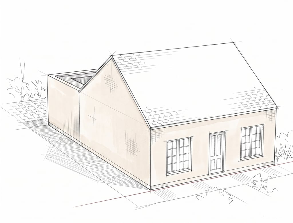 Illustration architecturale maison 3 façades Charleroi - Marquis Énergie