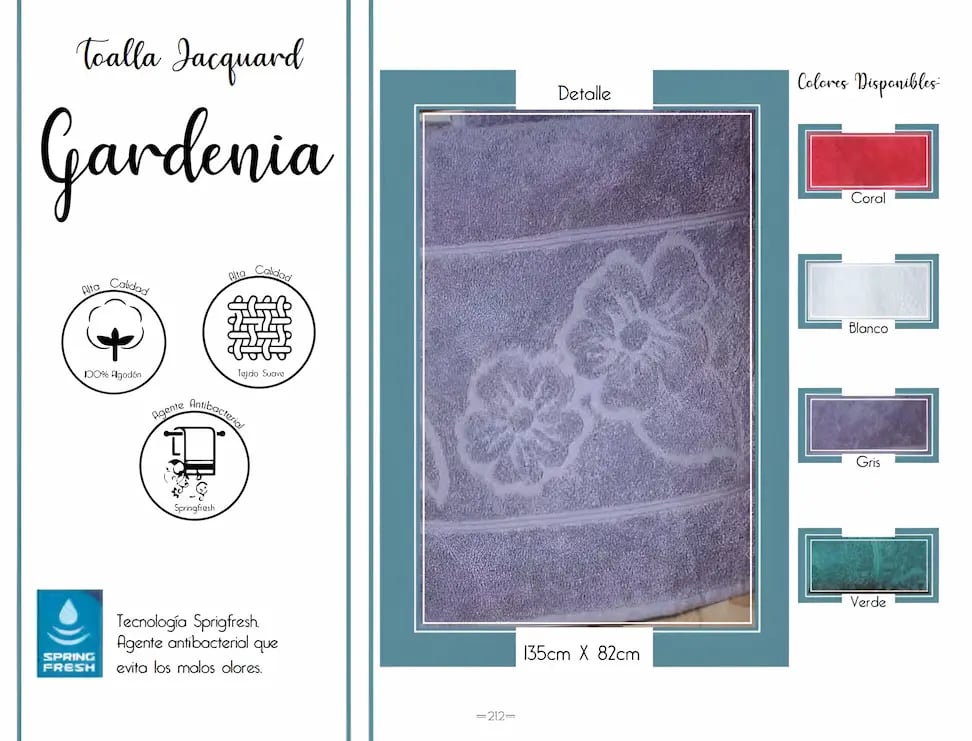 Toallas de multiples colores modelo Toallas Gardenia de la marca Colchas Primavera