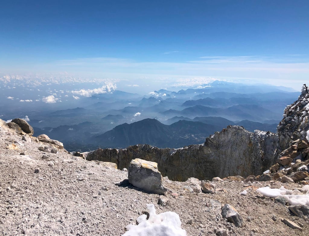 Airplane-Like View from the rim of the Crater of Pico de Orizaba, Puebla, Mexico