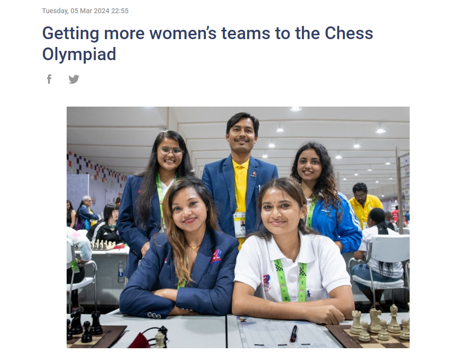 FIDE Chess. Womens's Commission. Getting more women’s teams to the Chess Olympiad