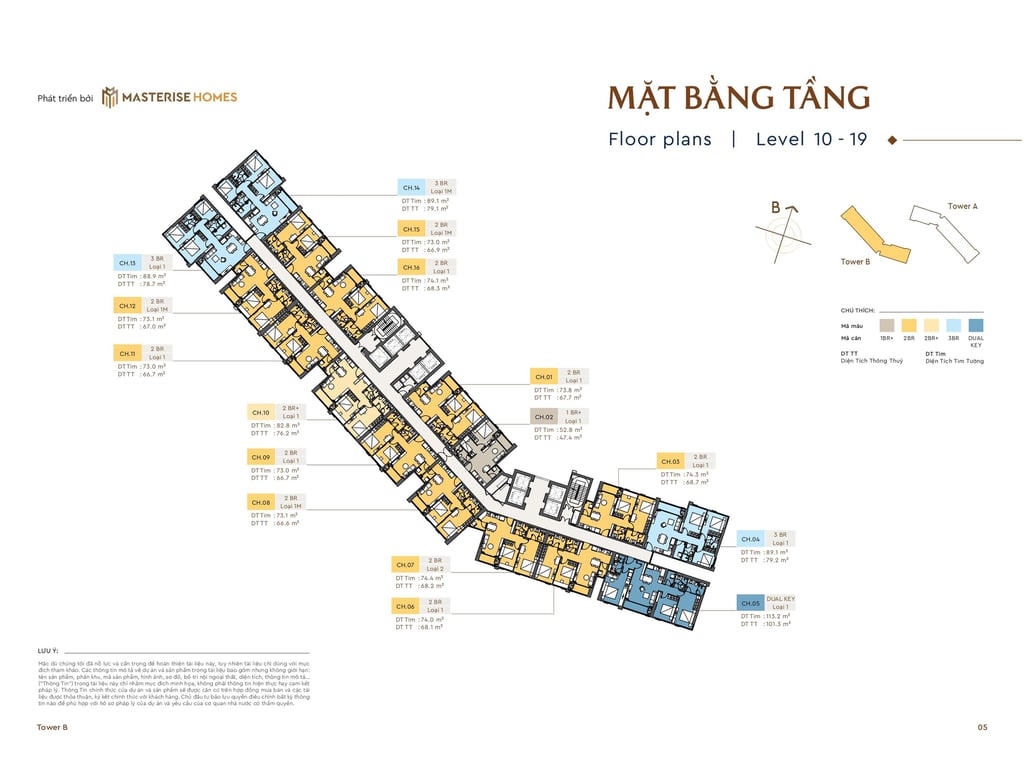 Mặt bằng tầng điển hình dự án Masteri Rivera Đà Nẵng