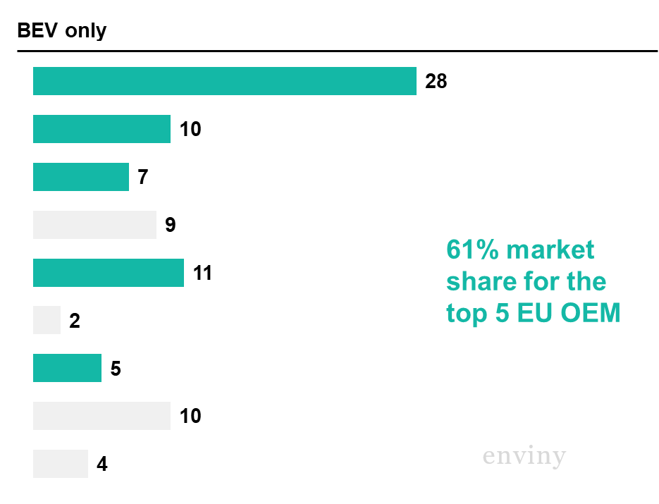 Automotive manufacturer market share - electric vehicle