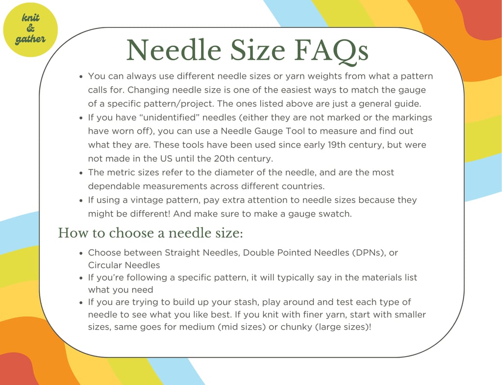 knitting needle size FAQs