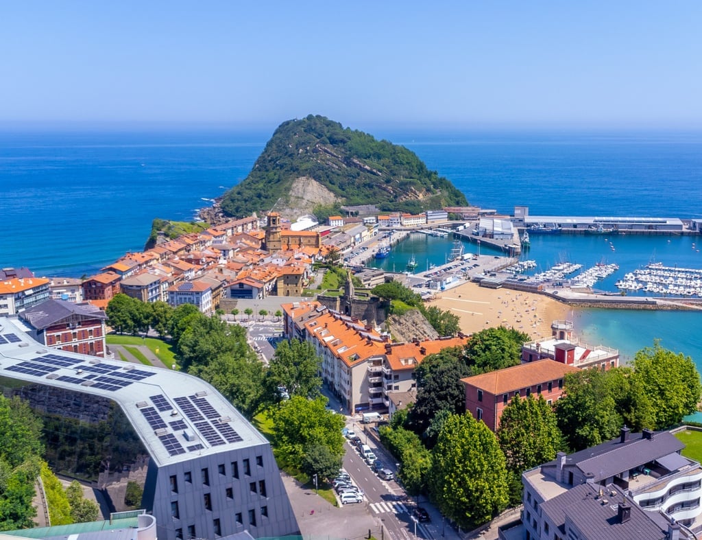 Aerial view of the town of Getaria