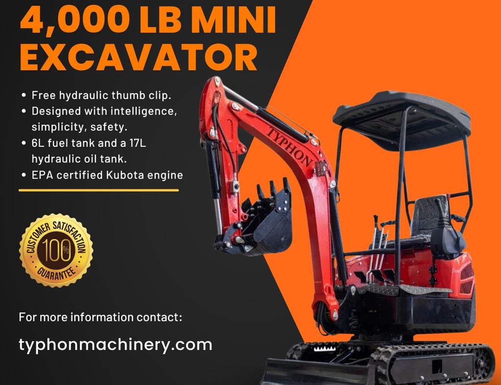 4000lbs mini-excavator with kubota diesel engine