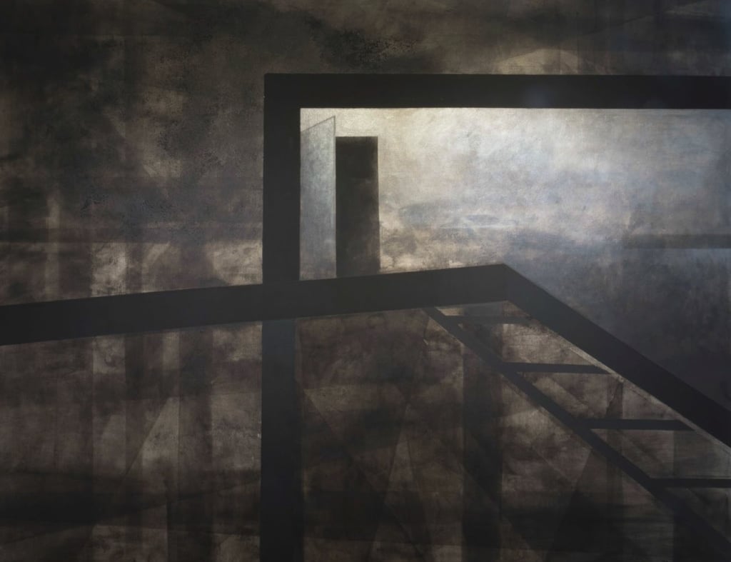 Charbon de Beringen 3 coalpaint, coal on canvas, 2m x 2m50, 2018 ©An Vanderlinden