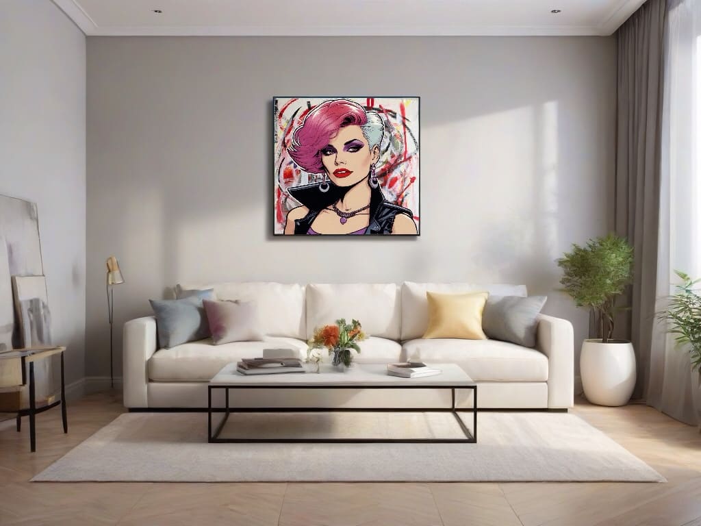 Histórias nas paredes: Rostos personalizados em quadros, contando narrativas visuais.