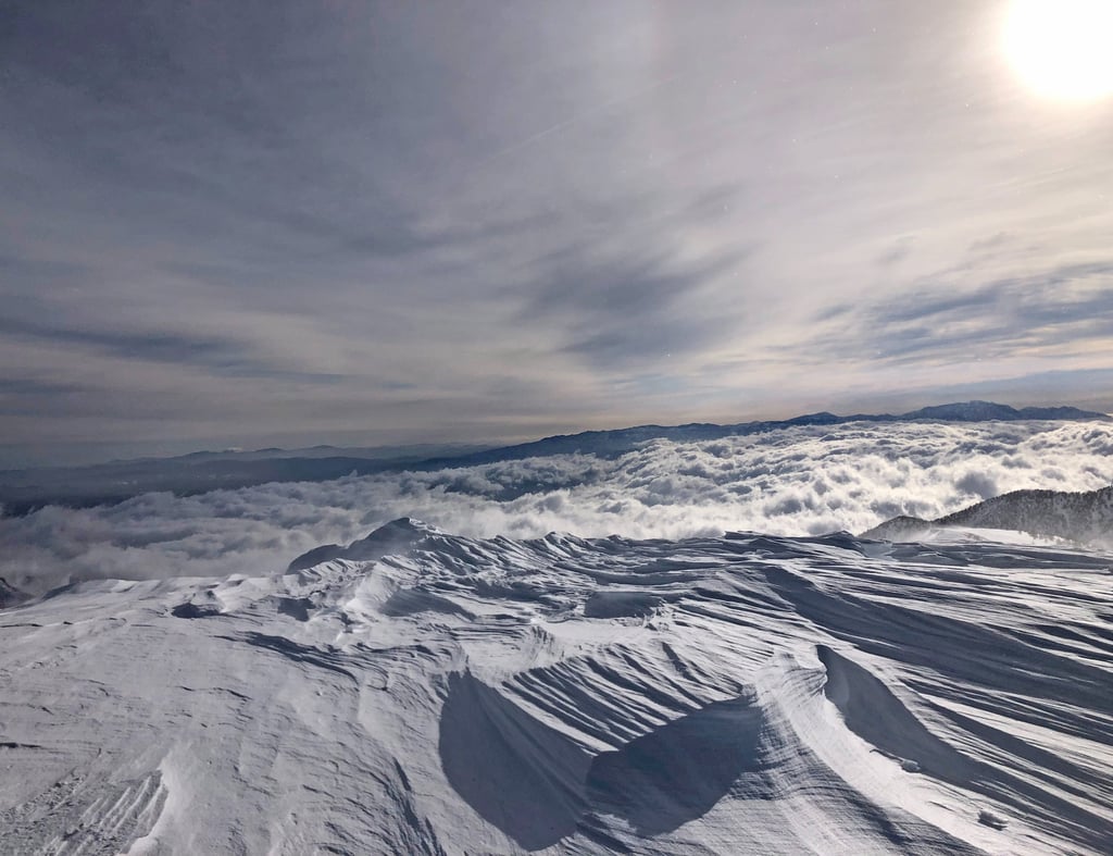 Winter storm at Mount San Antonio (Mount Baldy), San Gabriel Mountains, California, USA