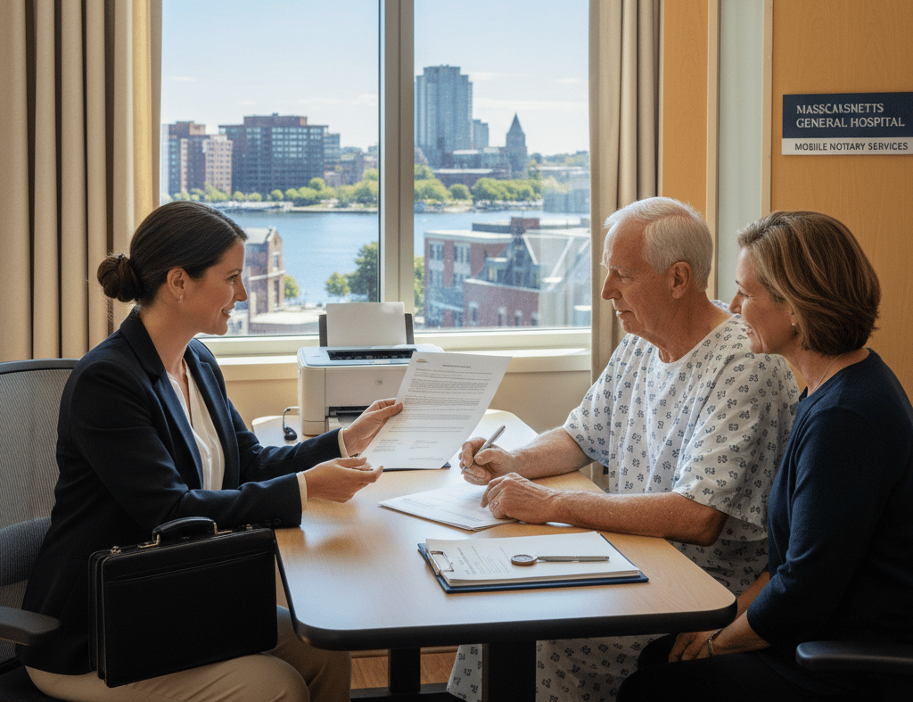 Mobile notary service at Massachusetts General Hospital Boston