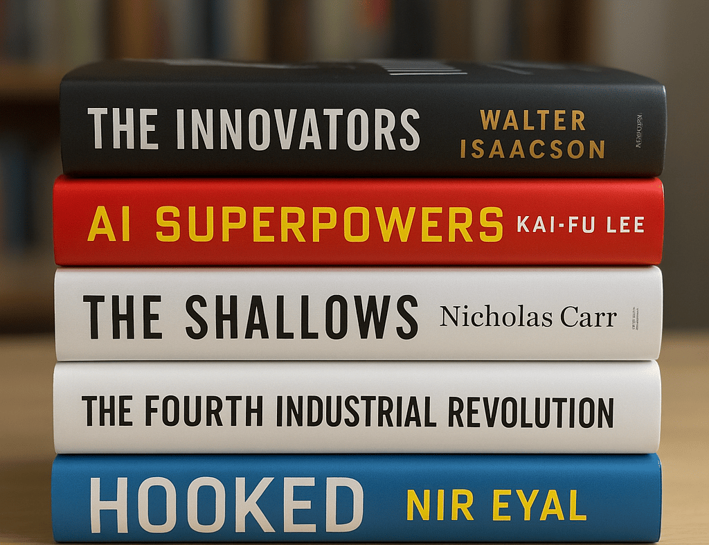The Innovators, AI Superpowers, The Shallows, The Fourth Industrial Revolution, ,Hooked