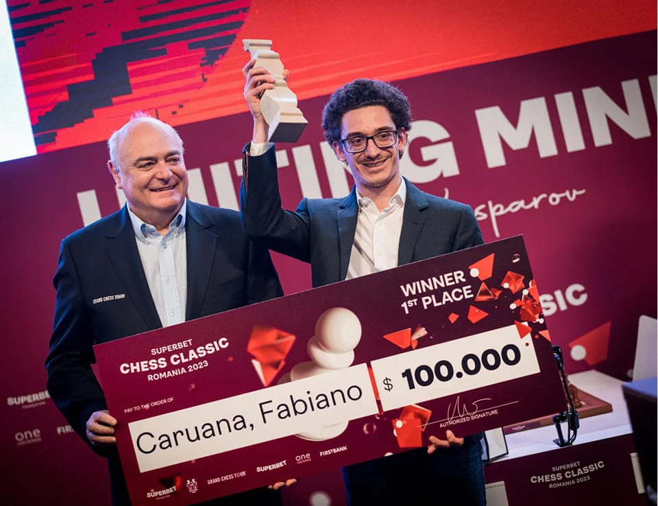 Fabiano Caruana wins Superbet Chess Classic 2023 in Romania. FIDE Grand Chess Tour 2023