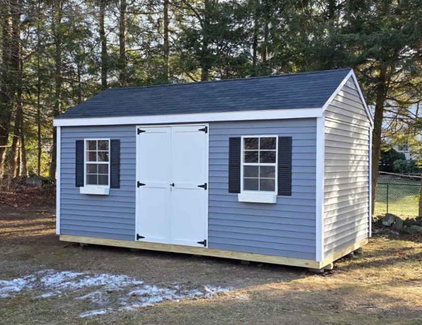10x18 custom imperial shed built on-site in Rockland, MA