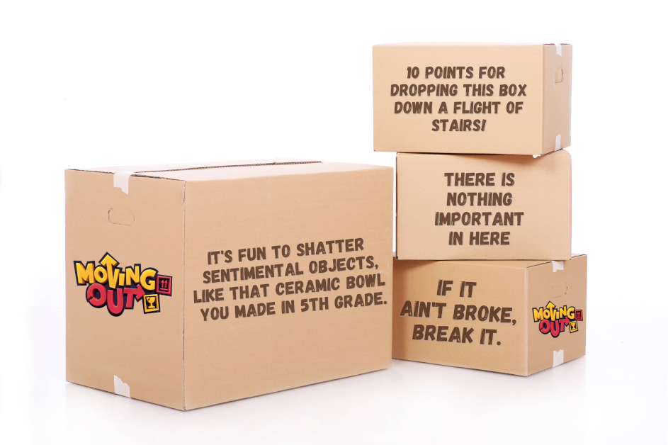 Messy moving boxes