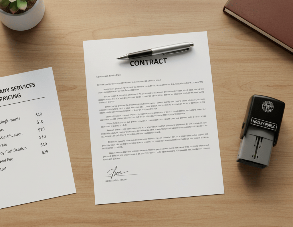 person comparing notary pricing and options for mobile signing