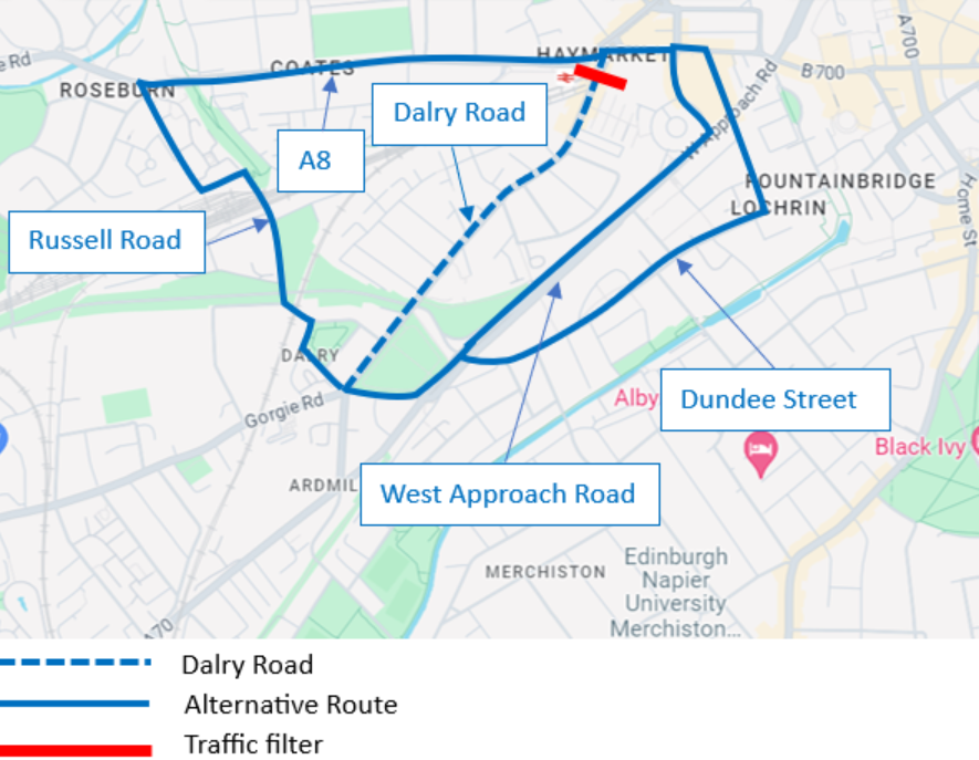 Map of proposed traffic changes