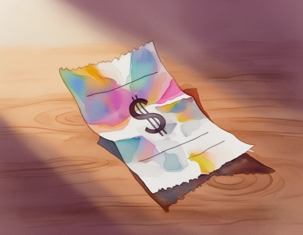 Gen AI watercolor - Paper with dollar sign