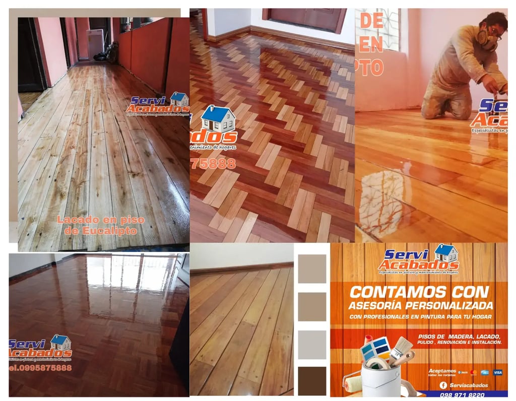 Serviacabados Realizamos la restauración, de pisos  pulido y lacado de un piso de madera 