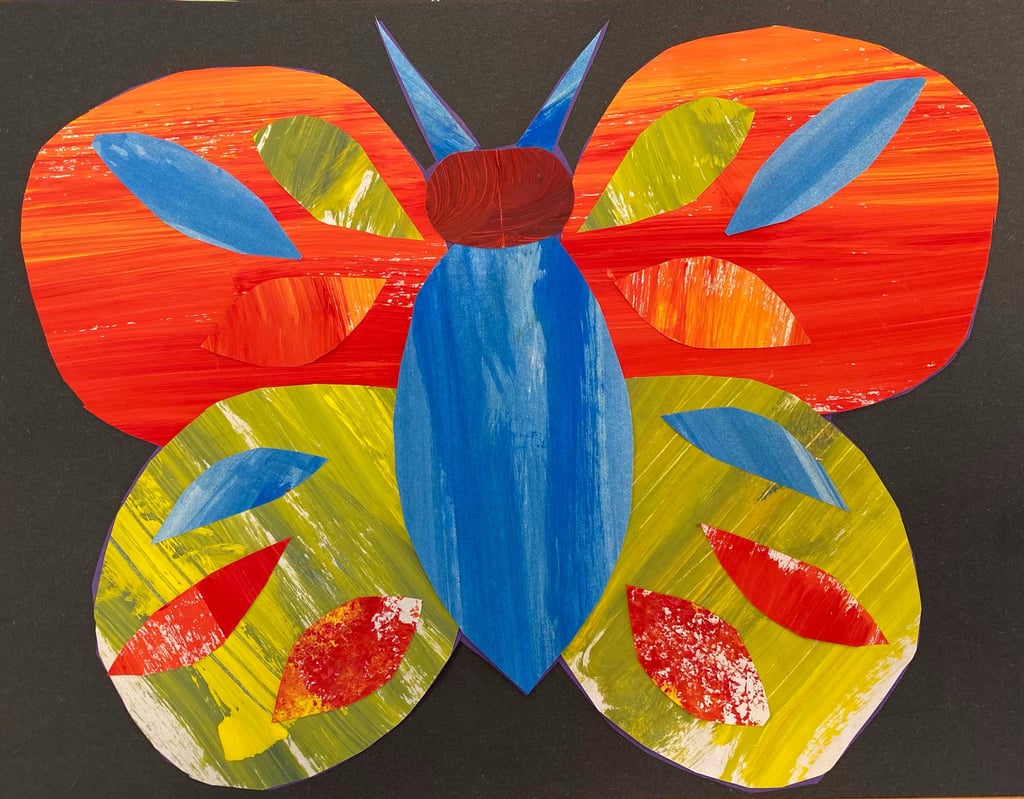 butterfly cut and painted paper project