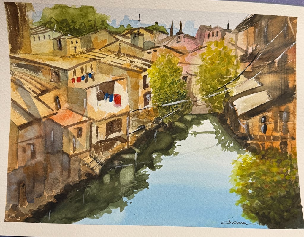 Aldeia Serenity by Dianaq.art - A vibrant Brazilian village scene. Discover calm, reflect on life