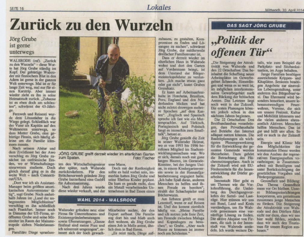 Jörg Grube bei der Gartenarbeit