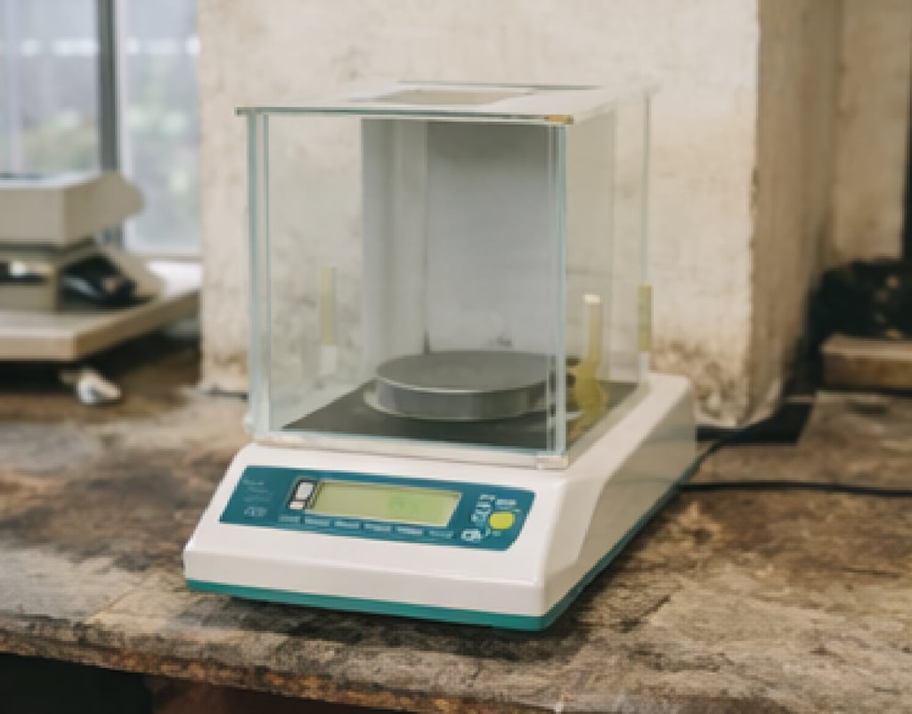 Equipo de preparación de muestras para ensayos de suelos en laboratorio técnico.