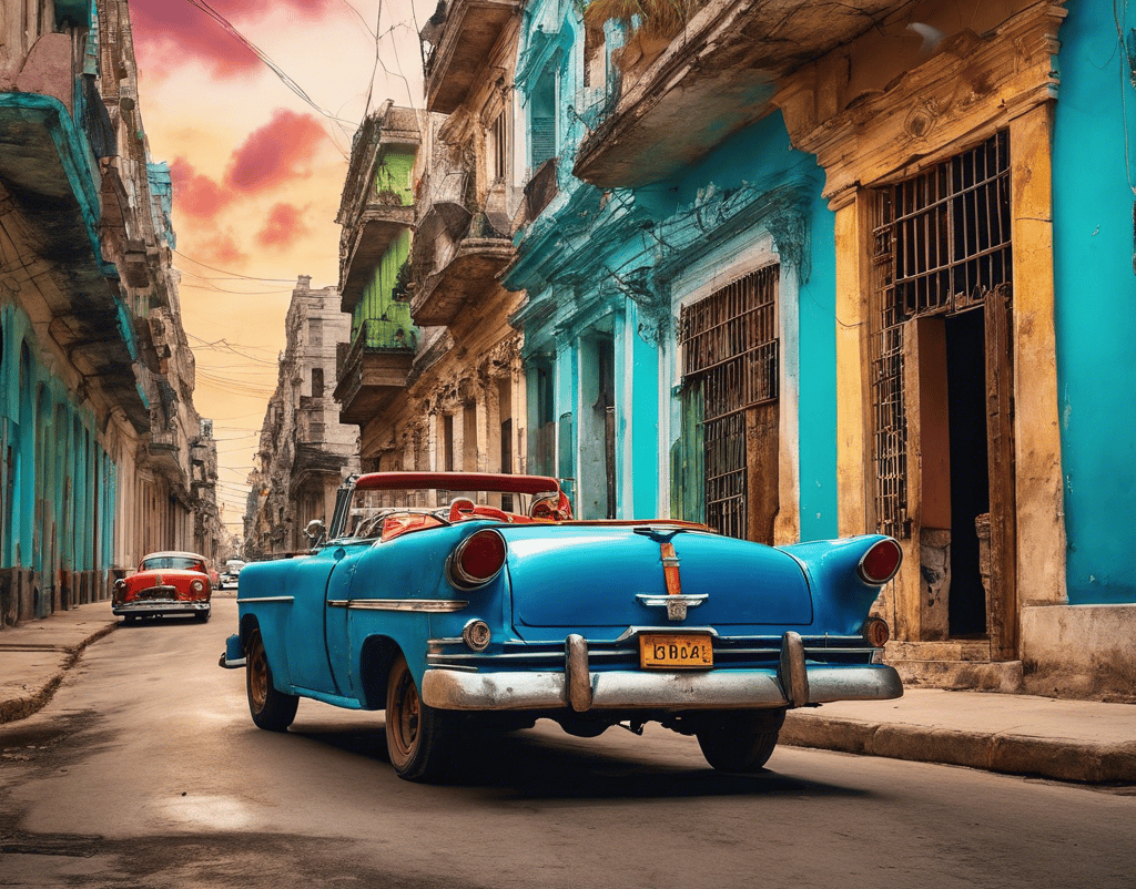 a blue car parked on the side of a street