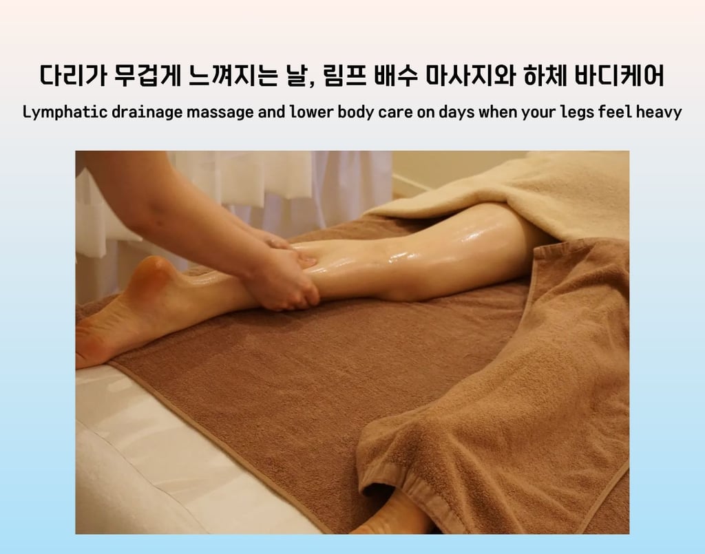 Lymphatic drainage massage for heavy legs and lower body care