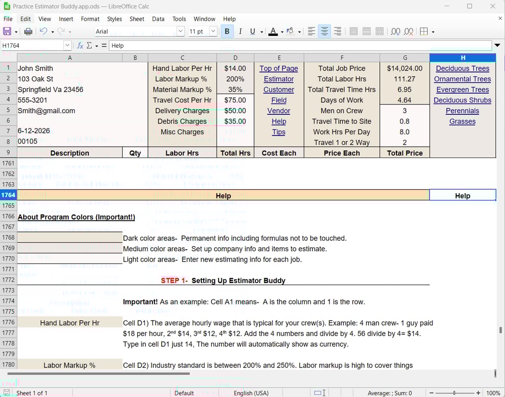 Landscape Estimating Software